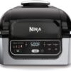 Ninja Foodi AG301 5-in-1 Indoor Electric Countertop Grill with 4-Quart Air Fryer, Roast, Bake, Dehydrate, and Cyclonic Grilling Technology